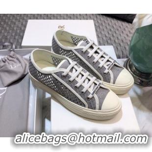 Charming Dior Walk'n'Dior Sneakers in Mesh and Embroidered Cotton Grey 226031