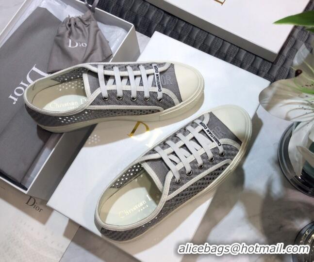 Charming Dior Walk'n'Dior Sneakers in Mesh and Embroidered Cotton Grey 226031