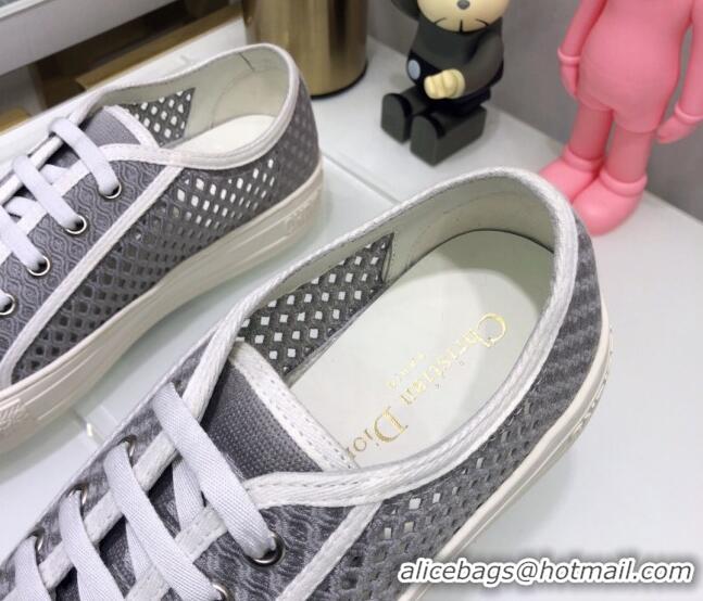 Charming Dior Walk'n'Dior Sneakers in Mesh and Embroidered Cotton Grey 226031