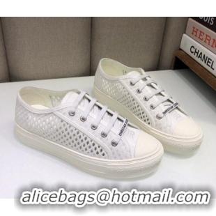 Buy Luxury Dior Walk'n'Dior Sneakers in Mesh and Embroidered Cotton White 226032