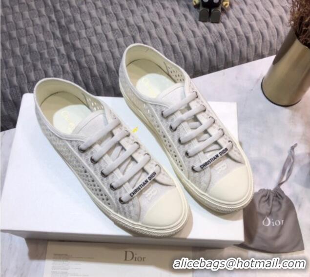 Buy Luxury Dior Walk'n'Dior Sneakers in Mesh and Embroidered Cotton White 226032