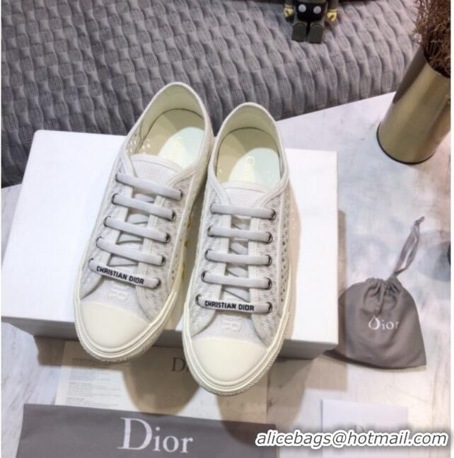 Buy Luxury Dior Walk'n'Dior Sneakers in Mesh and Embroidered Cotton White 226032