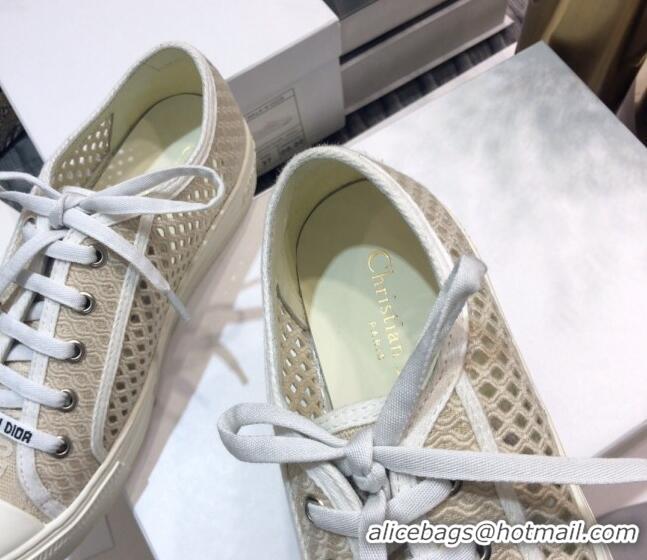 Unique Style Dior Walk'n'Dior Sneakers in Mesh and Embroidered Cotton Beige 226033