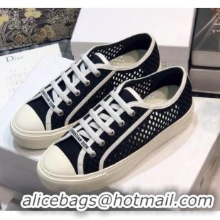 Duplicate Dior Walk'n'Dior Sneakers in Mesh and Embroidered Cotton Black 226034