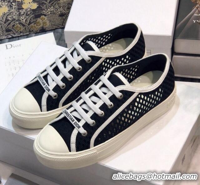 Duplicate Dior Walk'n'Dior Sneakers in Mesh and Embroidered Cotton Black 226034