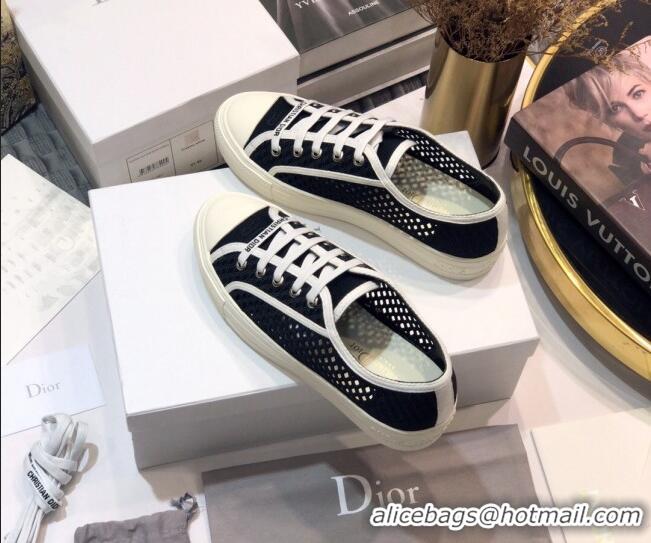 Duplicate Dior Walk'n'Dior Sneakers in Mesh and Embroidered Cotton Black 226034