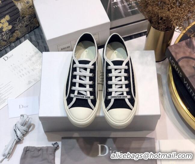 Duplicate Dior Walk'n'Dior Sneakers in Mesh and Embroidered Cotton Black 226034