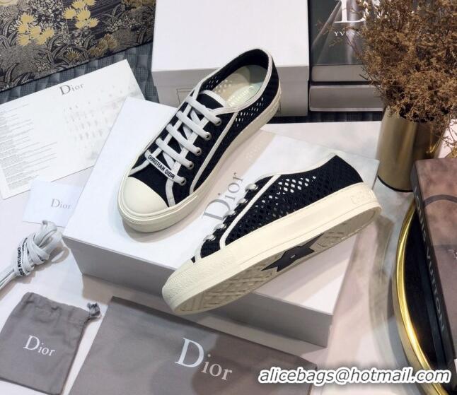 Duplicate Dior Walk'n'Dior Sneakers in Mesh and Embroidered Cotton Black 226034