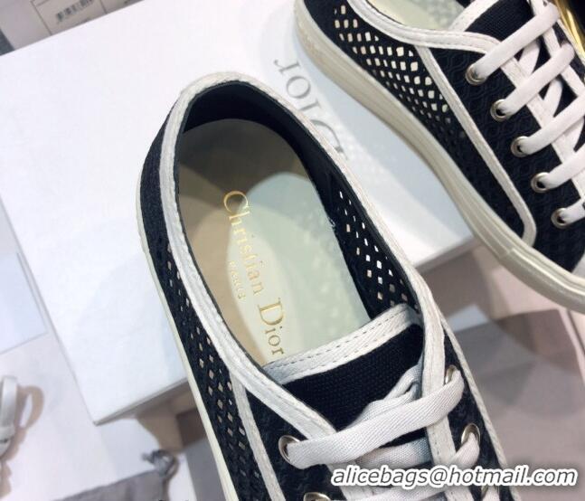 Duplicate Dior Walk'n'Dior Sneakers in Mesh and Embroidered Cotton Black 226034