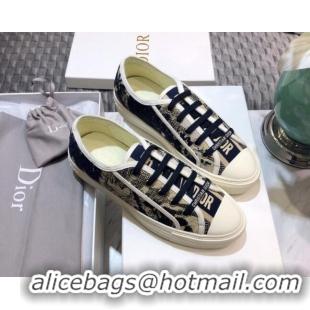 Stylish Dior Walk'n'Dior Sneakers in Embroidered Cotton Beige/Black 226040