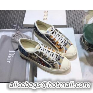 Big Discount Dior Walk'n'Dior Sneakers in Embroidered Cotton Beige 226041