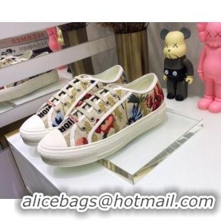 Lower Price Dior Walk'n'Dior Sneakers in Embroidered Cotton Light Beige 226042