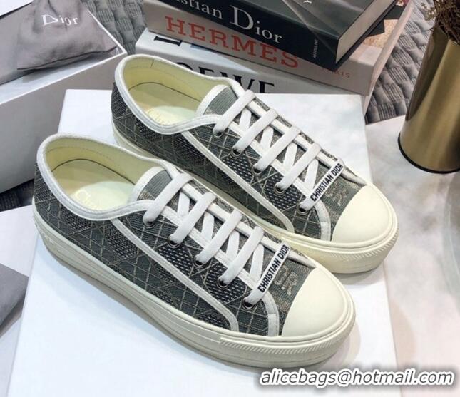 Sophisticated Dior Walk'n'Dior Sneakers in Cannage Embroidered Cotton Grey 226035 