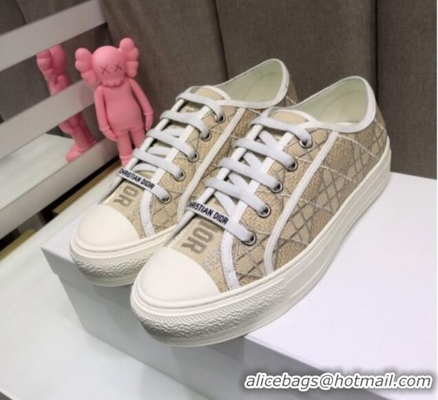 Good Product Dior Walk'n'Dior Sneakers in Cannage Embroidered Cotton Beige 226036