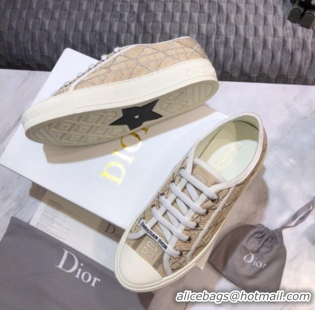 Good Product Dior Walk'n'Dior Sneakers in Cannage Embroidered Cotton Beige 226036