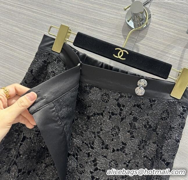 Promotional Chanel Lace Cardigan and Skirt CH032826 Black 2024