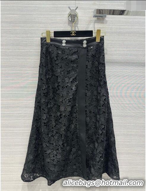 Promotional Chanel Lace Cardigan and Skirt CH032826 Black 2024