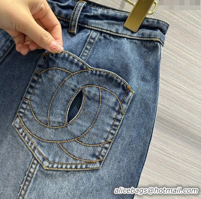 Famous Brand Chanel Denim Skirt CH032833 Blue 2024