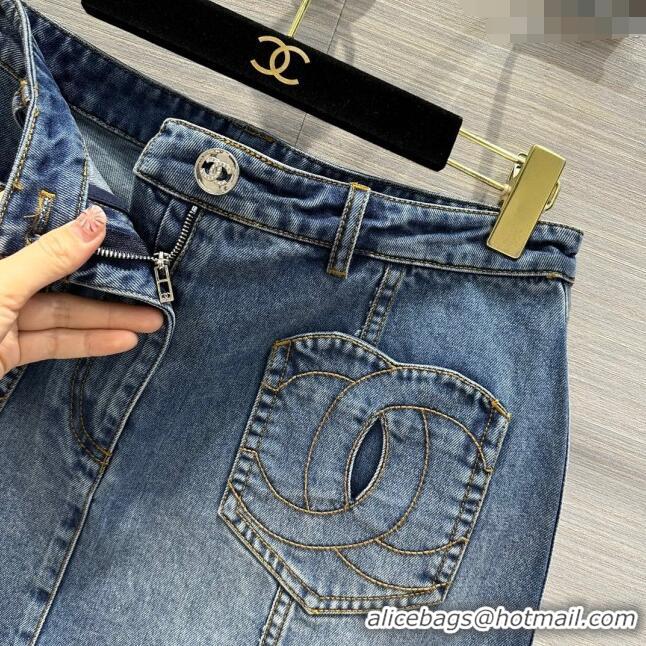 Famous Brand Chanel Denim Skirt CH032833 Blue 2024