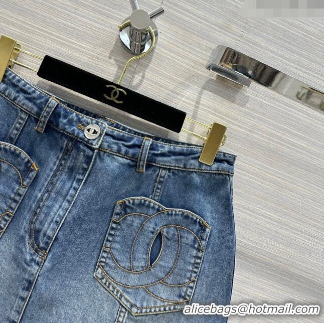 Famous Brand Chanel Denim Skirt CH032833 Blue 2024