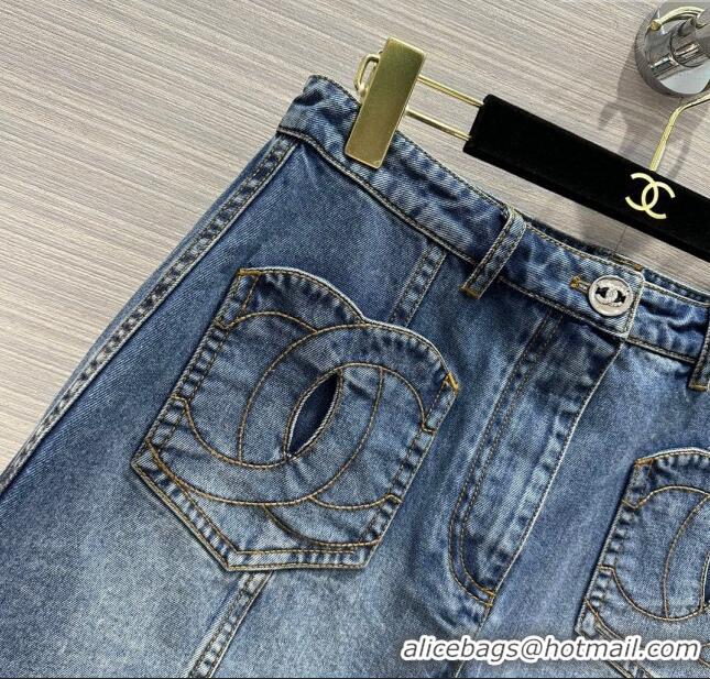 Famous Brand Chanel Denim Skirt CH032833 Blue 2024