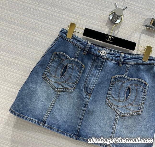 Famous Brand Chanel Denim Skirt CH032833 Blue 2024