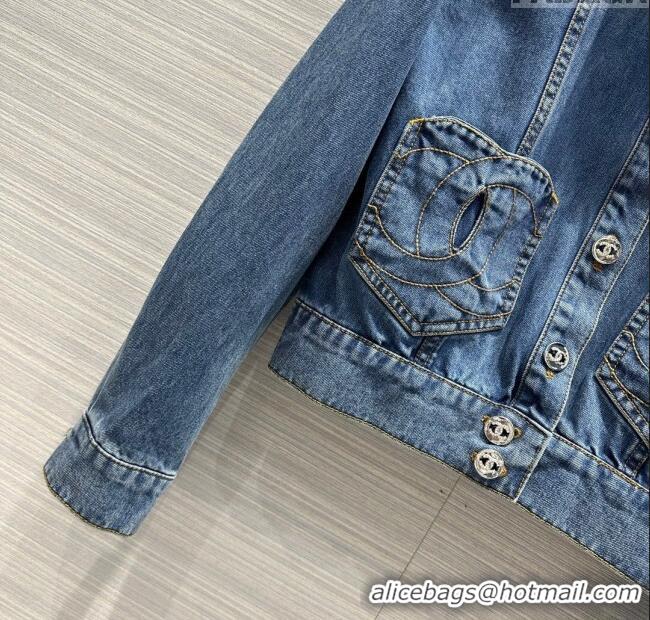 Top Quality Chanel Denim Jacket CH032832 Blue 2024