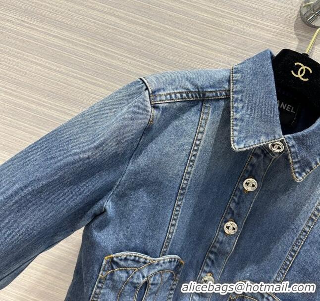 Top Quality Chanel Denim Jacket CH032832 Blue 2024