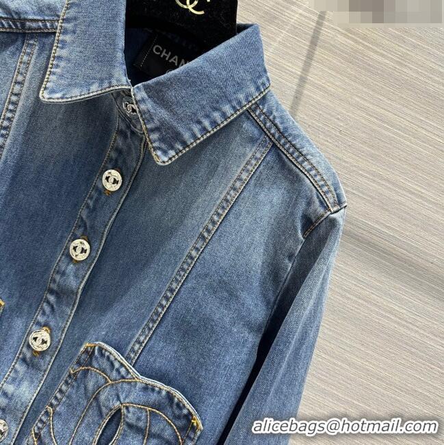 Top Quality Chanel Denim Jacket CH032832 Blue 2024