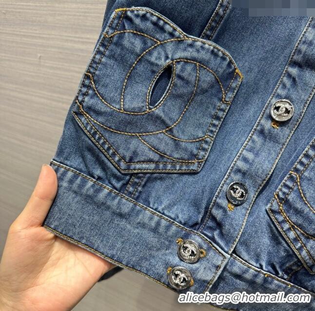 Top Quality Chanel Denim Jacket CH032832 Blue 2024