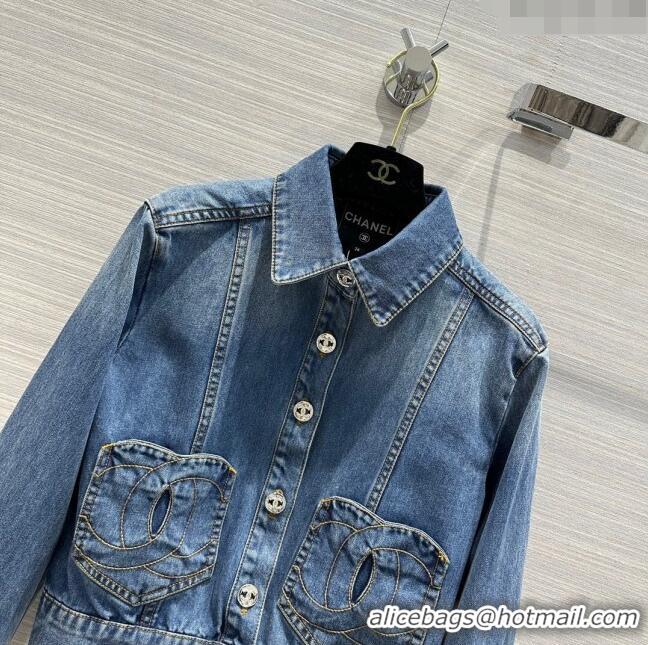 Top Quality Chanel Denim Jacket CH032832 Blue 2024