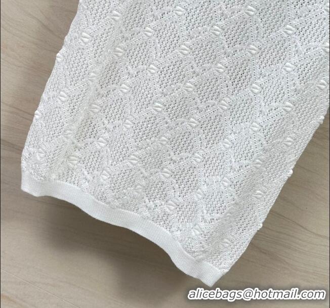 Buy Discount Chanel Wool Short-sleeved Sweater CH040114 White 2024