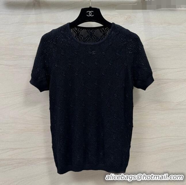 ​Good Product Chanel Wool Short-sleeved Sweater CH040115 Black 2024