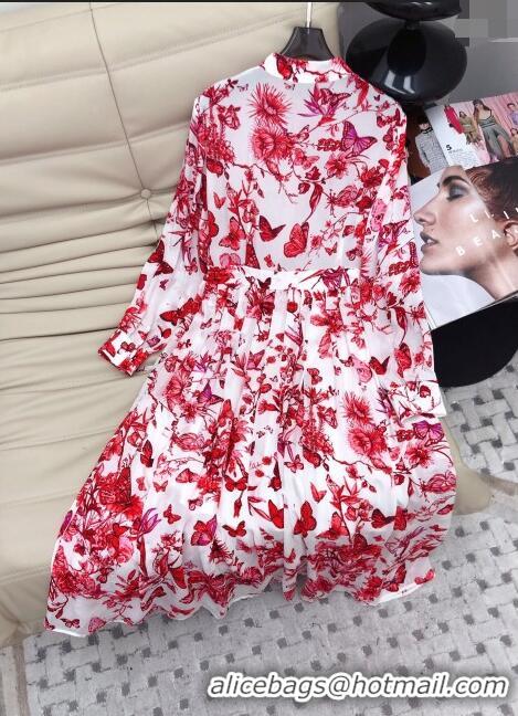 Grade Quality Dior Butterfly Long Dress D040110 Red 2024