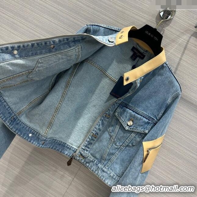 New Fashion Louis Vuitton Denim Jacket LV032828 Blue 2024