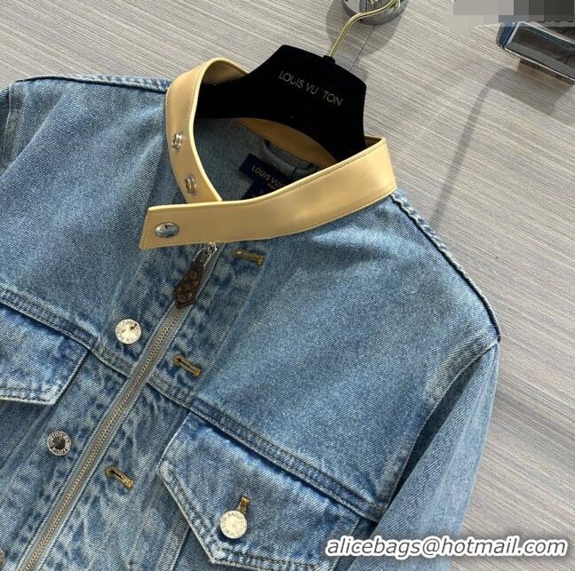 New Fashion Louis Vuitton Denim Jacket LV032828 Blue 2024