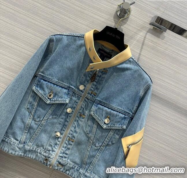 New Fashion Louis Vuitton Denim Jacket LV032828 Blue 2024