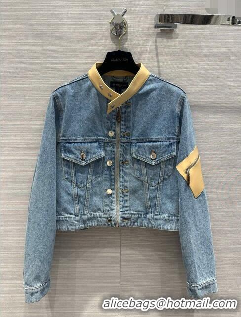 New Fashion Louis Vuitton Denim Jacket LV032828 Blue 2024