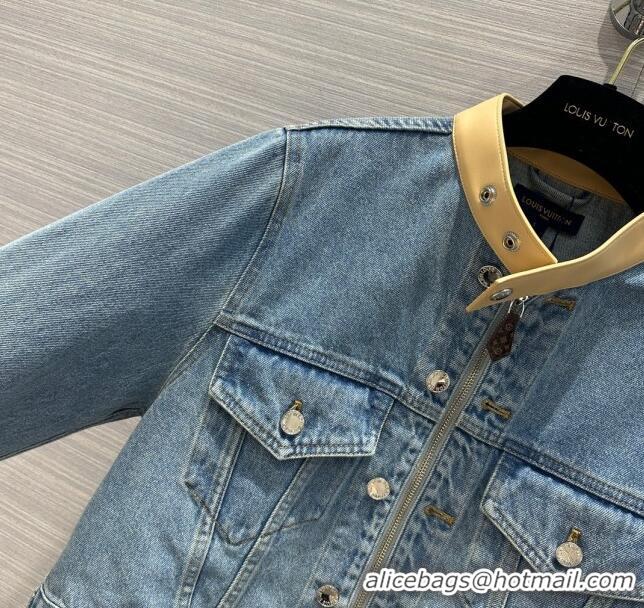 New Fashion Louis Vuitton Denim Jacket LV032828 Blue 2024