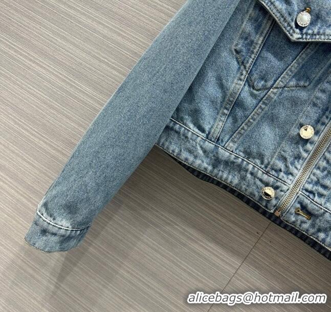 New Fashion Louis Vuitton Denim Jacket LV032828 Blue 2024