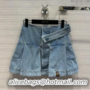 Promotional Louis Vuitton Denim Skirt LV032829 Blue 2024