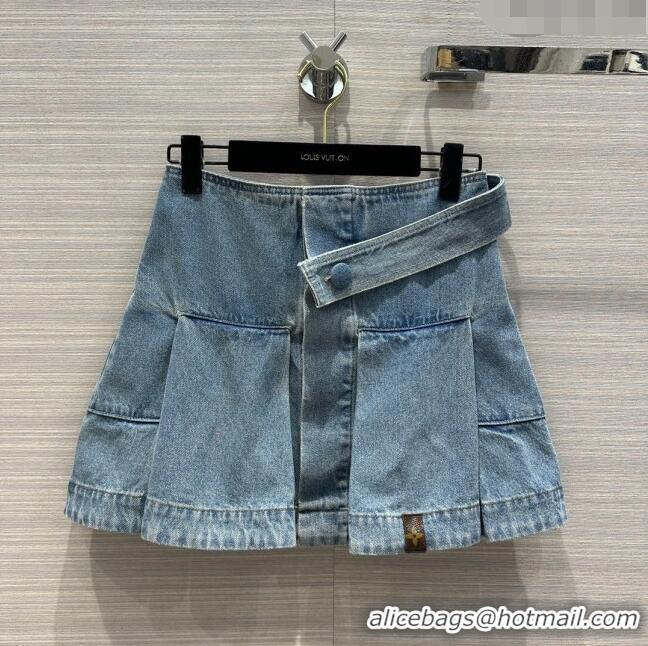 Promotional Louis Vuitton Denim Skirt LV032829 Blue 2024