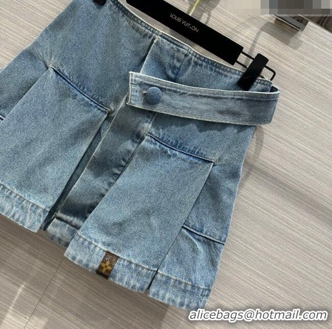 Promotional Louis Vuitton Denim Skirt LV032829 Blue 2024