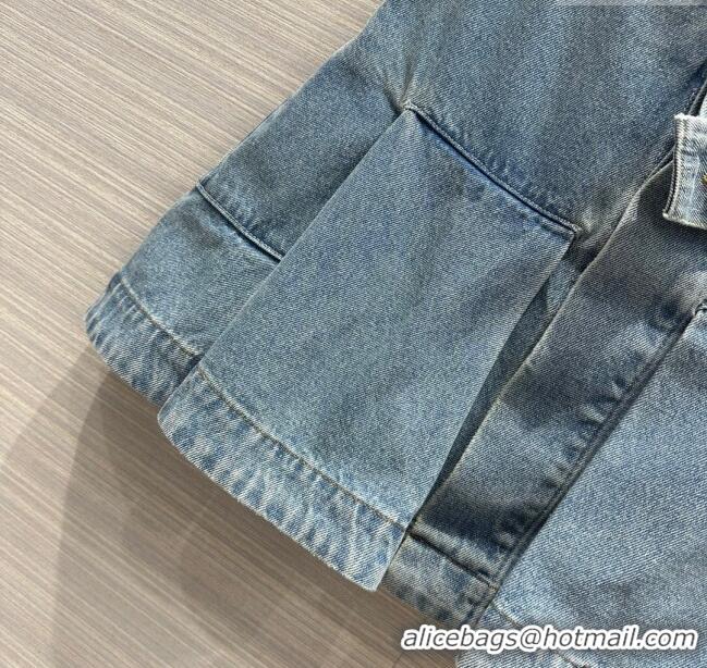 Promotional Louis Vuitton Denim Skirt LV032829 Blue 2024