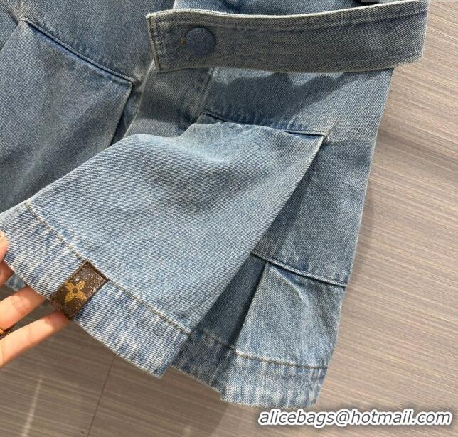 Promotional Louis Vuitton Denim Skirt LV032829 Blue 2024