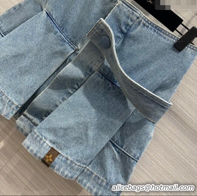 Promotional Louis Vuitton Denim Skirt LV032829 Blue 2024