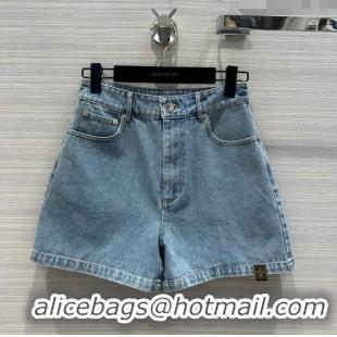 Famous Brand Louis Vuitton Denim Shorts LV032831 Blue 2024