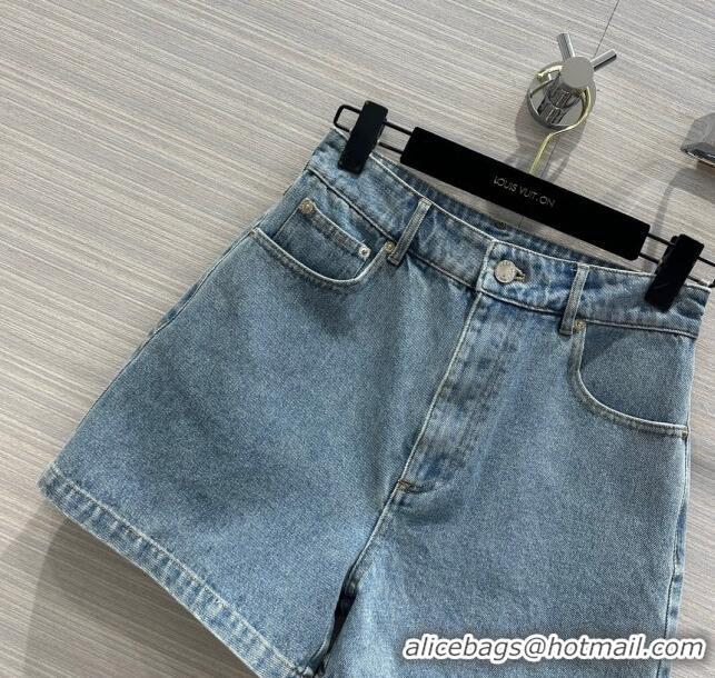 Famous Brand Louis Vuitton Denim Shorts LV032831 Blue 2024