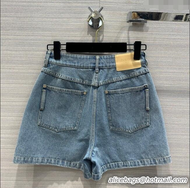 Famous Brand Louis Vuitton Denim Shorts LV032831 Blue 2024