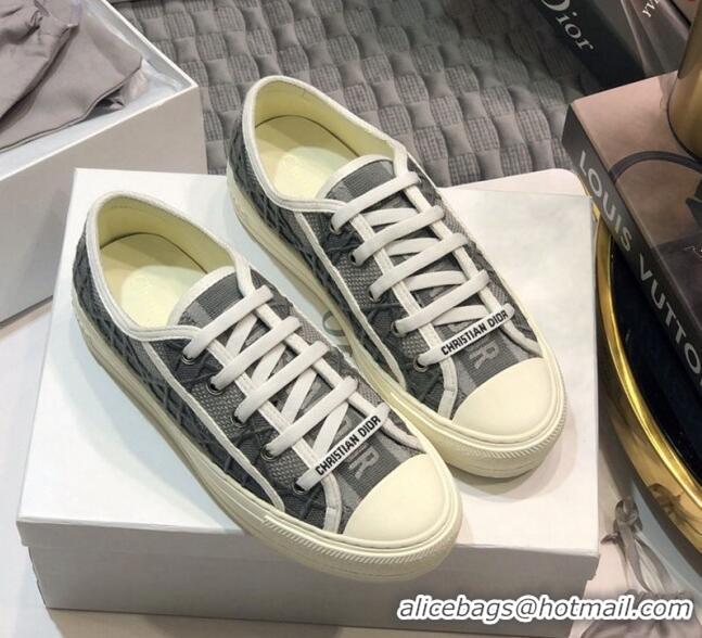 Luxury Dior Walk'n'Dior Sneakers in Cannage Embroidered Cotton Grey 226037